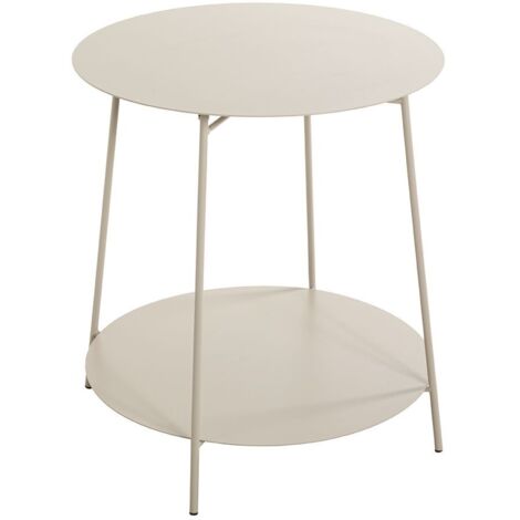 Table d'appoint ronde avec 2 plateaux en métal gris - Diamètre 50 x Hauteur 50 cm (1/5)