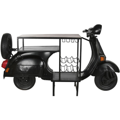 Meuble de Porte-bouteilles en métal coloris noir - longueur 195 x profondeur 70 x Hauteur 106 cm (1/5)