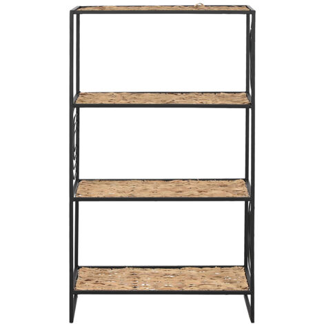Etagère, meuble étagère en bois coloris naturel et métal noir - longueur 50 x profondeur 25 x Hauteur 88 cm (1/4)