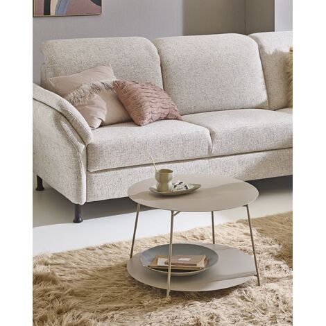 Table basse ronde Table d'appoint en métal coloris gris - Diamètre 65 x ...