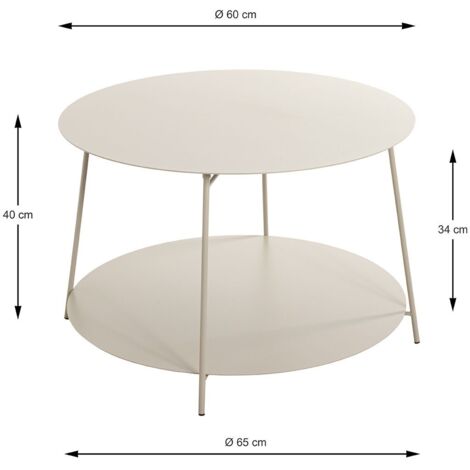 Table basse ronde Table d'appoint en métal coloris gris - Diamètre 65 x ...