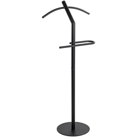Valet de nuit avec cintre intégré coloris Noir - Longueur 47 x Profondeur 30 x Hauteur 111 cm