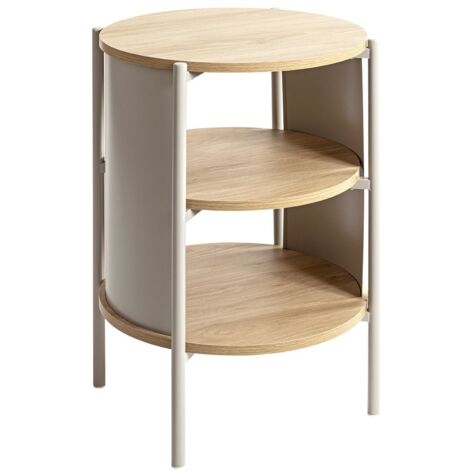Table d'appoint Table basse coloris Chêne/gris - Diamètre 44 x Hauteur 60 cm (1/5)