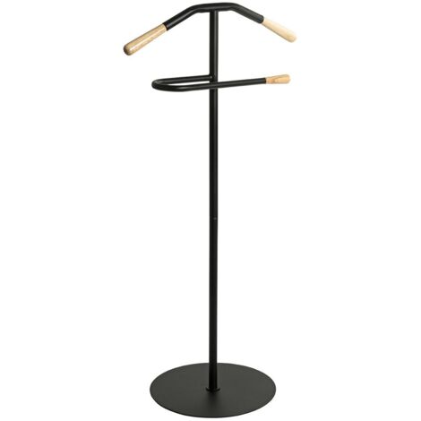 Valet de nuit avec cintre intégré coloris Noir - Longueur 50 x Profondeur 34 x Hauteur 105 cm
