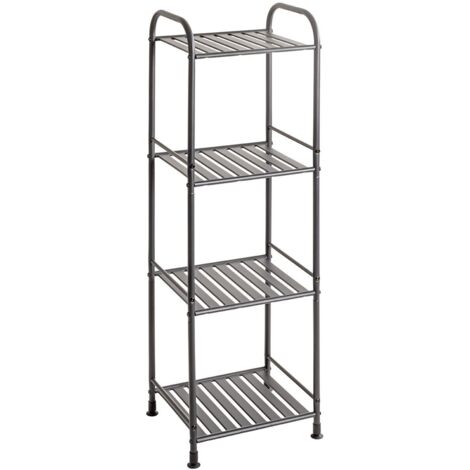 Etagère de 4 niveaux meuble de rangement en métal Gris anthracite - Longueur 33 x Hauteur 108 x Profondeur 28 cm (1/5)