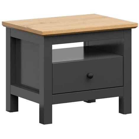 Table de chevet table de nuit avec tiroir coloris Gris graphite/Chêne artisan - Longueur 60 x Profondeur 44 x Hauteur 50 cm (1/3)