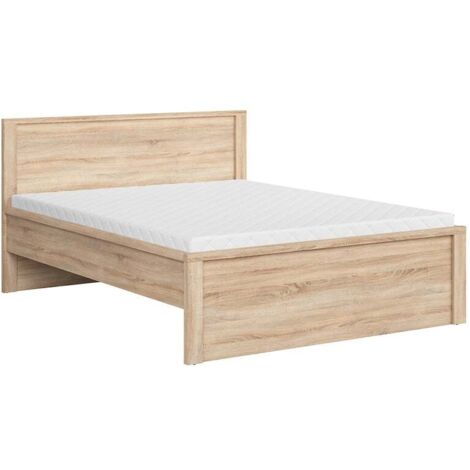Lit adulte 160x200 + 2 Tiroirs de rangement sur roulettes coloris chêne Sonoma - Longueur 208 x Largeur 168 x Hauteur 50-100 cm (1/5)