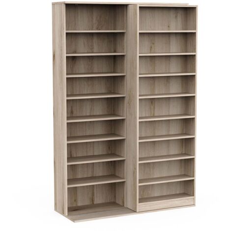 Bibliothèque étagère meuble de rangement couleur chêne - Largeur 116,7 x Profondeur 44,4 x Hauteur 178,8 cm (1/5)