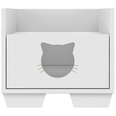 Lit-grotte pour chat Coloris blanc - Longueur 39 x Hauteur 35 x Profondeur 40 cm (1/5)