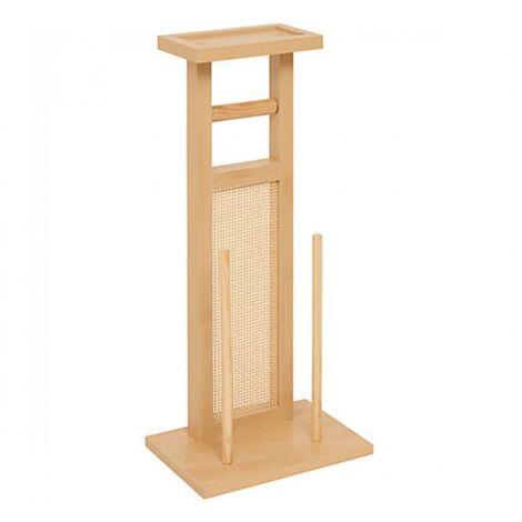 Dérouleur papier toilette en bois naturel avec réserve - Longueur 28 x Profondeur 20 x Hauteur 65 cm (1/5)