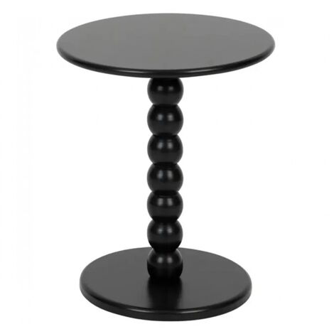 Table à café Table d'appoint ronde finition matte, coloris noir - Diamètre 38 x Hauteur 46,5 cm (1/4)