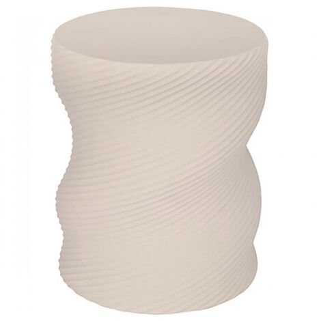 Tabouret Table à café en oxyde de magnesium, coloris sable - Diamètre 33 x Hauteur 40 cm (1/4)