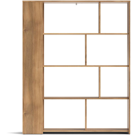 Bibliothèque Étagère décorative coloris Beige/chêne Mauvella - Longueur 129 x Hauteur 175,6 x Profondeur 32,8 cm (1/3)