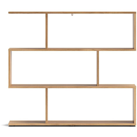 Bibliothèque Étagère asymétrique basse coloris Chêne Mauvella - Longueur 110 x Hauteur 96,3 x Profondeur 24,6 cm (1/3)