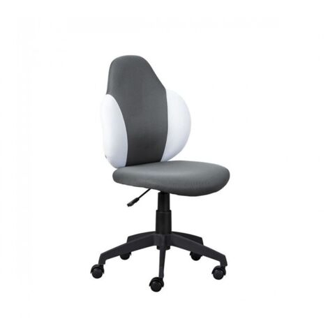 Chaise de Bureau Enfant Pivotante à Roulettes avec assise rembourrée, coloris Gris foncé / blanc - Longueur 52 x Profondeur 56 x Hauteur 103,5 cm (1/4)