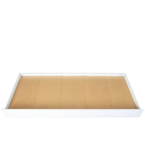 Tiroir de Rangement coulissant sur Roulettes pour Lit Enfant, coloris blanc - Longueur 199 x Profondeur 94 x Hauteur 22 cm (1/5)