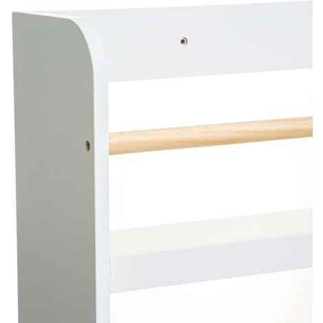 Bibliothèque enfant 4 étagères coloris blanc - Longueur 55 x Profondeur 15 x Hauteur 118 cm -PEGANE-