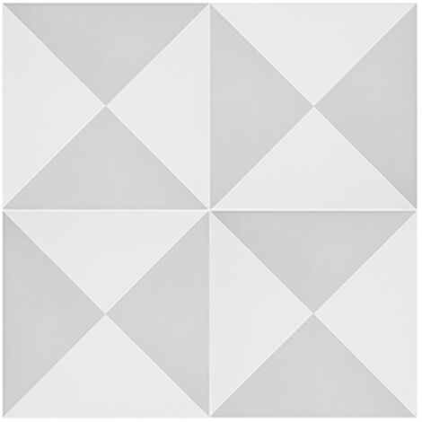 4 Carreaux de ciment véritable 0,16m2 / Carreaux de ciment artisanaux pour sol et mur coloris gris/blanc - l.20 x L.20 cm -PEGANE-