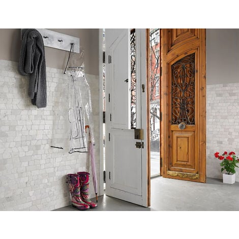Carrelage mosaïque / Plaque de mosaïque mosaïque mur et sol en marbre naturel coloris blanc - 15 x 30,5 cm - PEGANE -