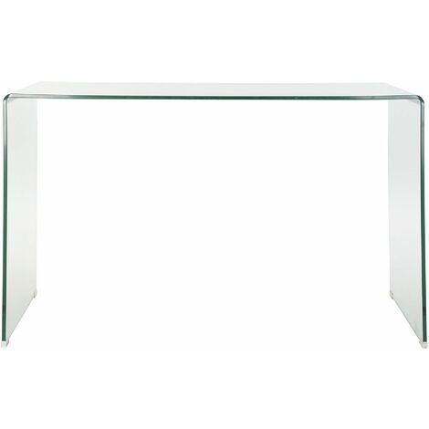 Bureau en verre trempé - Longueur 125 x Hauteur 74 x Profondeur 70 cm - PEGANE - (1/5)
