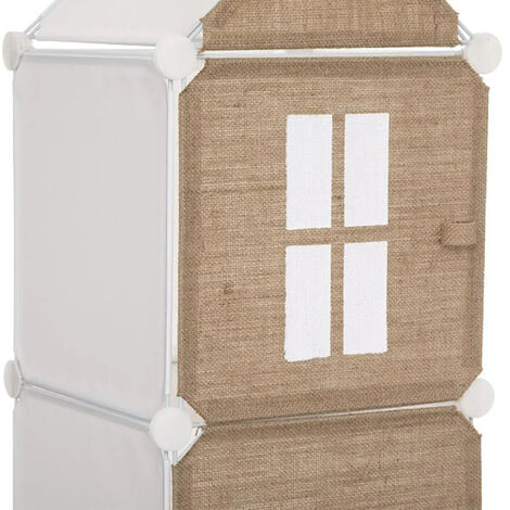 Boite de rangement en jute coloris beige - Longueur 34 x Profondeur 32 x Hauteur 140 cm (1/3)