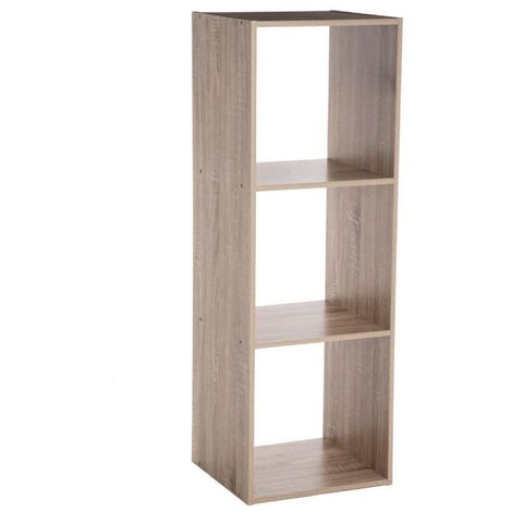 Etagère en panneaux de particules coloris naturel - Longueur 34,4 x Profondeur 32 x Hauteur 100,5 cm (1/3)