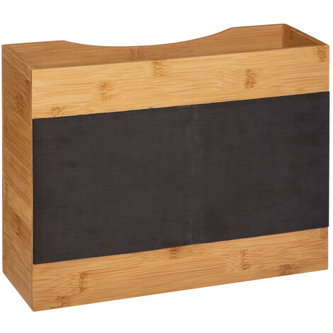 Organisateur de cuisine moyen modèle en bambou coloris naturel - Longueur 31 x Profondeur 9,3 x Hauteur 25 cm -PEGANE- (1/3)