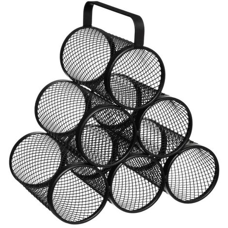 Rack à bouteilles, range bouteilles en métal coloris noir - Longueur 28 x Profondeur 18,5 x Hauteur 25 cm -PEGANE-