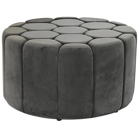 Repose-pieds en MDF coloris gris - Longueur 85 x Profondeur 84 x Hauteur 48 cm -PEGANE- (1/4)