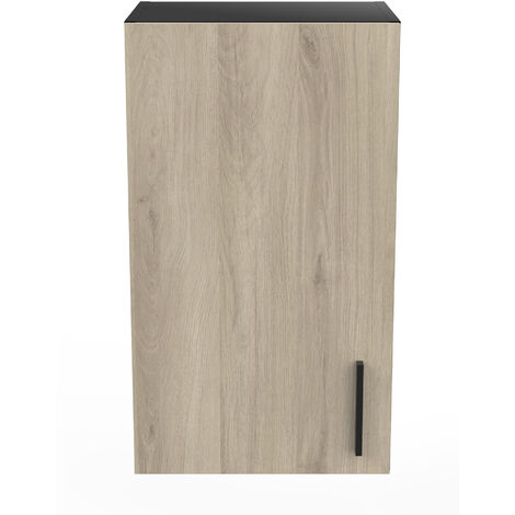 Pegane – Meuble haut de cuisine chêne kronberg noir mat – Dimensions 40x70x30 cm – Panneaux de particules 16 mm – Résistant à l'eau (1/3)