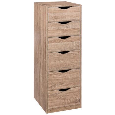 Caisson bureau, chiffonnier de bureau avec 6 tiroirs en panneaux de particules - Longueur 38 x Profondeur 33 x Hauteur 100 cm -PEGANE- (1/4)