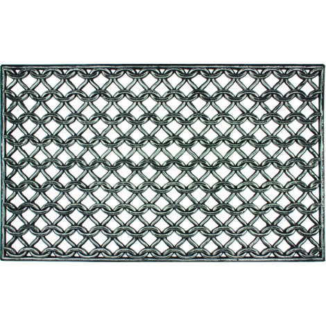 Tapis gratte-pieds extérieur grille maille en caoutchouc - Dim : 45 x 75 cm  - PEGANE 