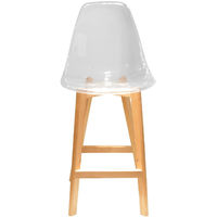 Lot de 2 chaises de bar en bois et Acrylique coloris transparent - Dim : H 109 x L 46.7 x P 48.5 cm