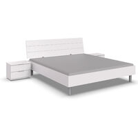 Chambre à coucher complète adulte ( lit adulte + 2 chevets ) coloris blanc