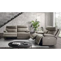 Ensemble canapé de 3 places + canapé de 2 places relax électriques en microfibre couleur Gris