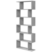 Bibliotheque étagere ATHENA - Décor imitation béton - Rangement 6 cases - 192 x 80 x 24 cm