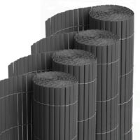 Lot de 4 canisses brise-vue en PVC tube plat – Hauteur 80 cm – Longueur 500 cm – Couleur gris – Protection pour balcon et terrasse – Visiodirect