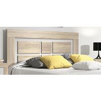 Tête de lit avec pieds coloris Chêne cambrian, blanc - Longueur 160 x Profondeur 3,8 x Hauteur 120 cm -PEGANE-