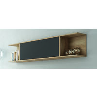 Etagère murale coloris chêne cambrian, graphite- Longueur 160 x Profondeur 27.8 x Hauteur 35.2 cm -PEGANE-
