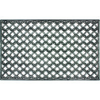 Tapis gratte-pieds extérieur grille maille en caoutchouc - Dim : 45 x 75 cm - PEGANE -