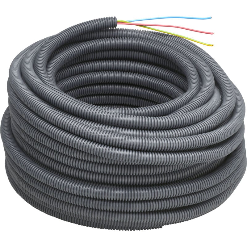DEBFLEX  - COURONNE DE GAINE PRÉ FILÉE 3X1.5 MM² Ø16 25M GRIS - 410283