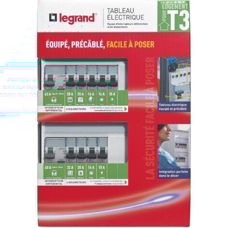 Legrand - Tableau électrique équipé DRIVIA - spécial pour logement T3