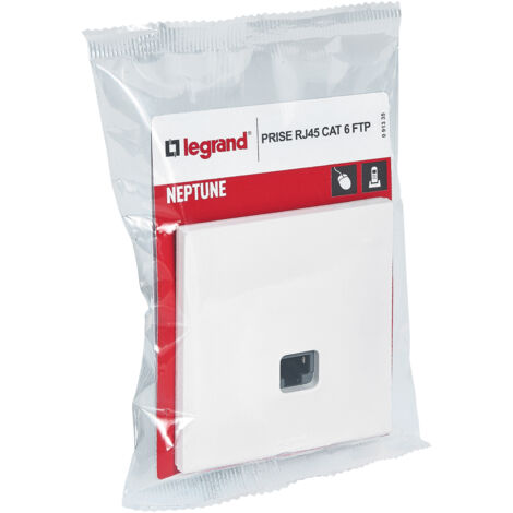Legrand - Prise RJ 45 multimédia catégorie 6 FTP Neptune - Blanc