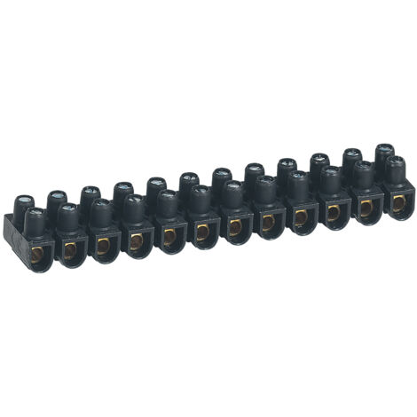 Legrand – Borne de raccordement Nylbloc 12 plots 6mm² – 41A – Tension 250V – Vis imperdables pour installation rapide – Noir (1/6)