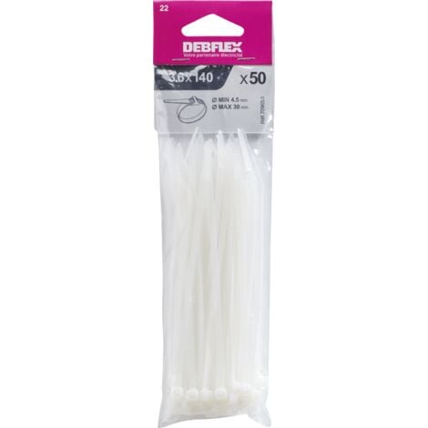DEBFLEX - COLLIER AUTOBLOCANT 3.6X140 MM INCOLORE SACHET DE 50 - 709053