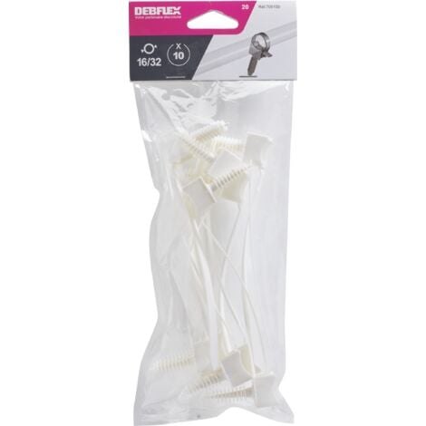 DEBFLEX - COLLIER AVEC EMBASE Ø 16 A 32 MM + CHEVILLE BLANC SACHET DE 10 - 709150