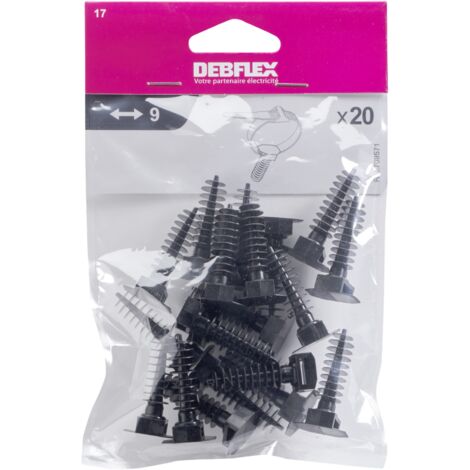 DEBFLEX - EMBASE A CHEVILLE POUR COLLIER 9 MM NOIR SACHET DE 20 - 709571