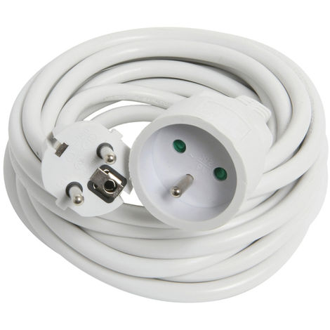 Rallonge électrique 5m H05VV-F 3G1,5 blanc