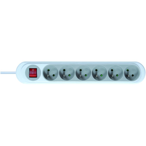AS Schwabe 11312 Bloc multiprise avec interrupteur blanc fiche avec contour  1 pc(s)