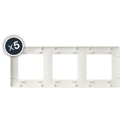 DEBFLEX - CALY PLAQUE 3 POSTES HORIZONTALE OU VERTICALE BLANC BOITE DE 5 - 801012